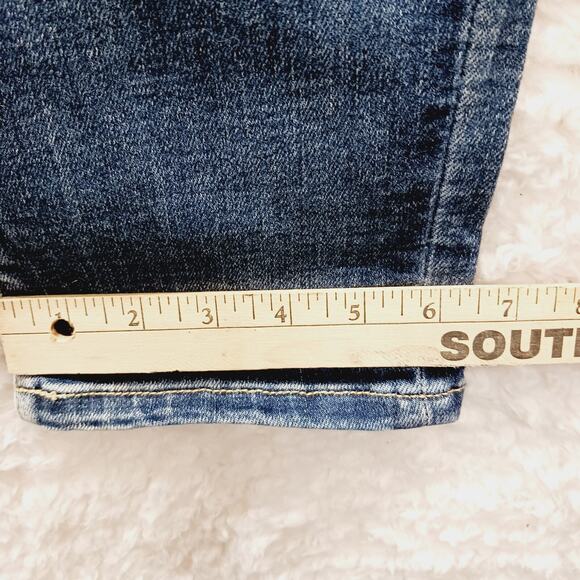 Jeans Judy Blue Boyfriend Distressed Mid Rise Medium Wash Boho Grunge Size 7/28 - Picture 12 of 16